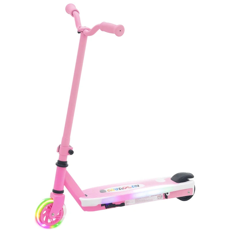 Electric Scooter for Kids Ages 4-7 with LED Lights and Rear Wheels Pink