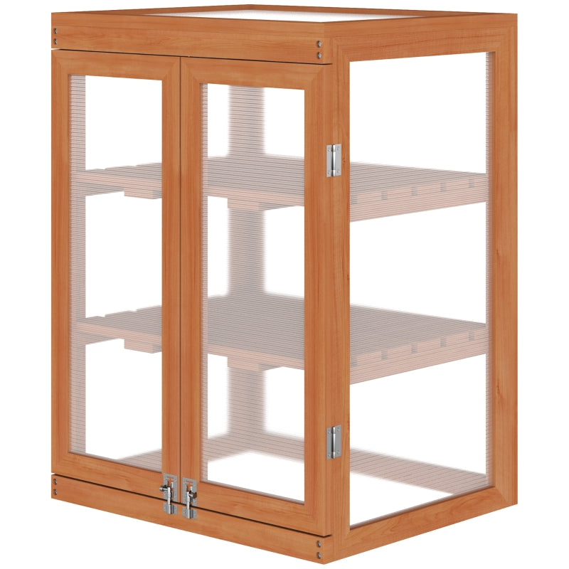 3-Tier Green Polycarbonate Garden Cold Frame with Storage Shelf