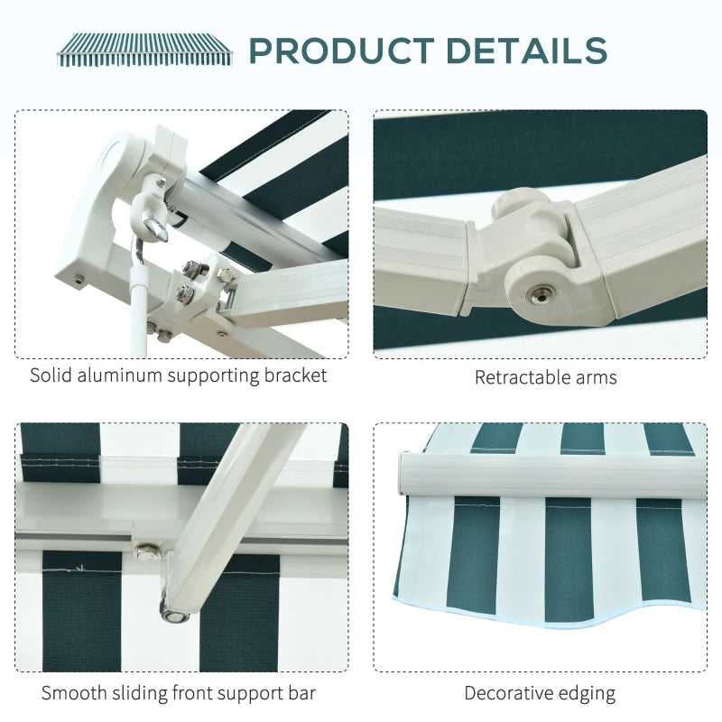 3m x 2.5m Striped Awning (Retractable)