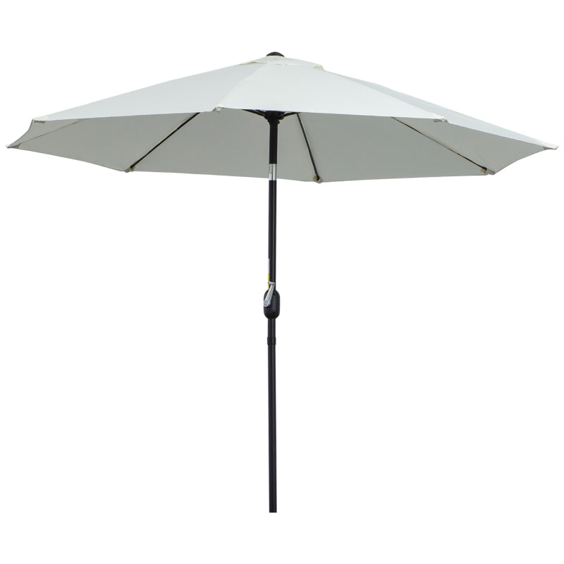 Cream White Tilting Garden Parasol Umbrella with Glass Fibre Ribs