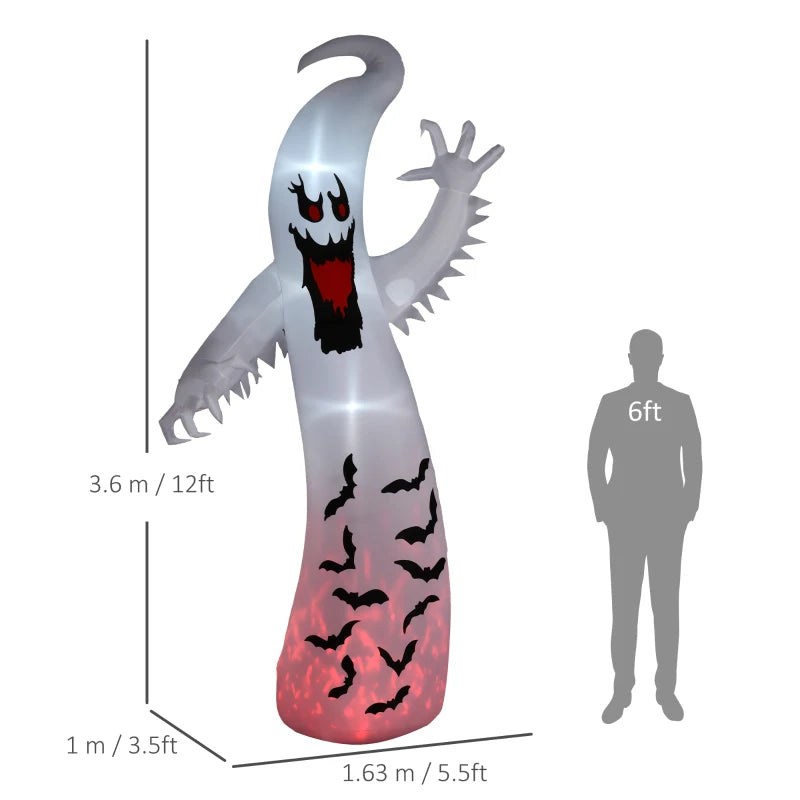 11.8ft Scary Inflatable Ghost Halloween Decoration with Accessories - Perfect for Spooky Outdoor Displays and Haunted House Decor