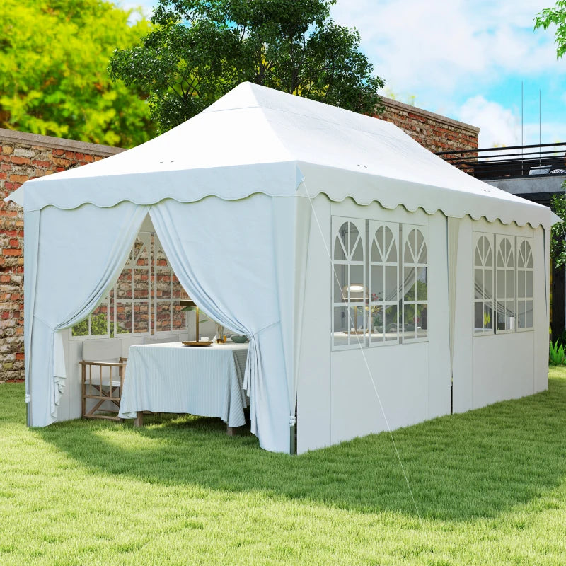 Height Adjustable 3x6m Pop Up Gazebo with Sides