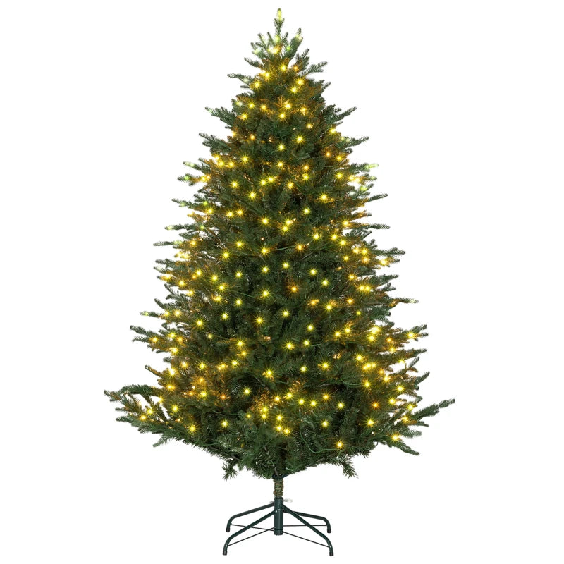 6ft LED Lights Artificial Christmas Tree - Pre-Lit Holiday Decor for Festive Home Decoration - Easy Assembly & Realistic Look