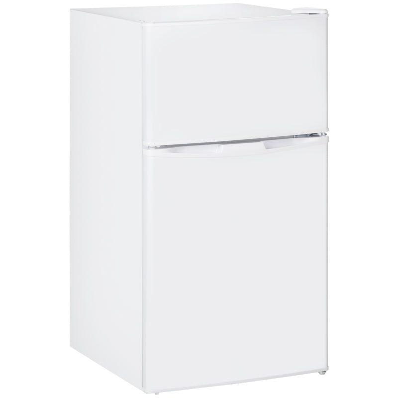 Compact 88L Under Counter Fridge Freezer - 5 Settings, 3 Star Freezer Rating, Energy Efficient Small Refrigerator in White