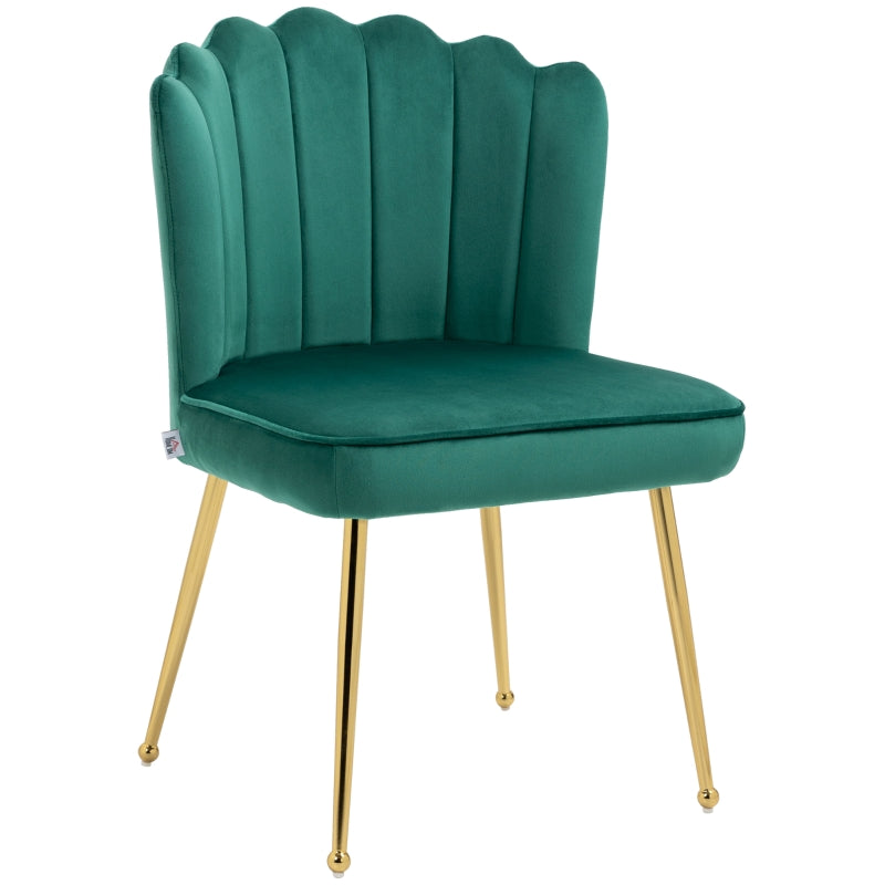 Velvet-Feel Green Shell Accent Chair for Stylish Living Room Decor