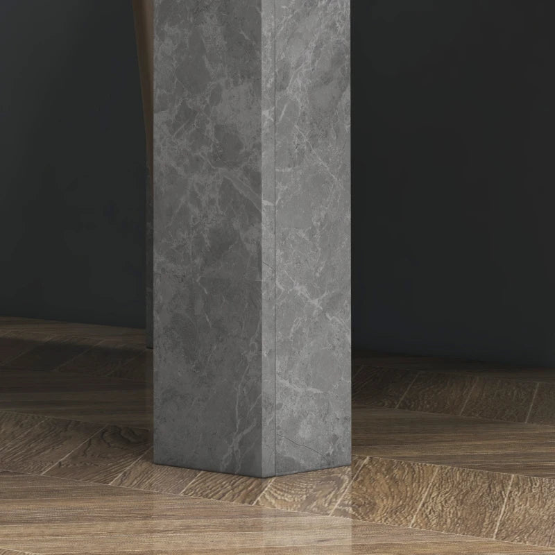 Modern Square Dining Table - Small Faux Cement Effect, Space Saving Design, Non-Slip Foot Pads, Cement Grey Finish