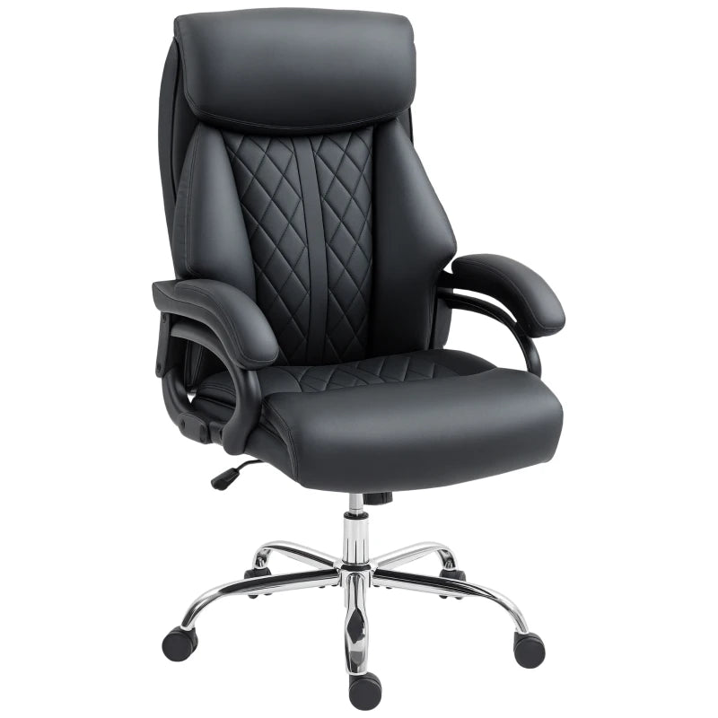 Ergonomic Executive Office Chair with Spring Padding in Black