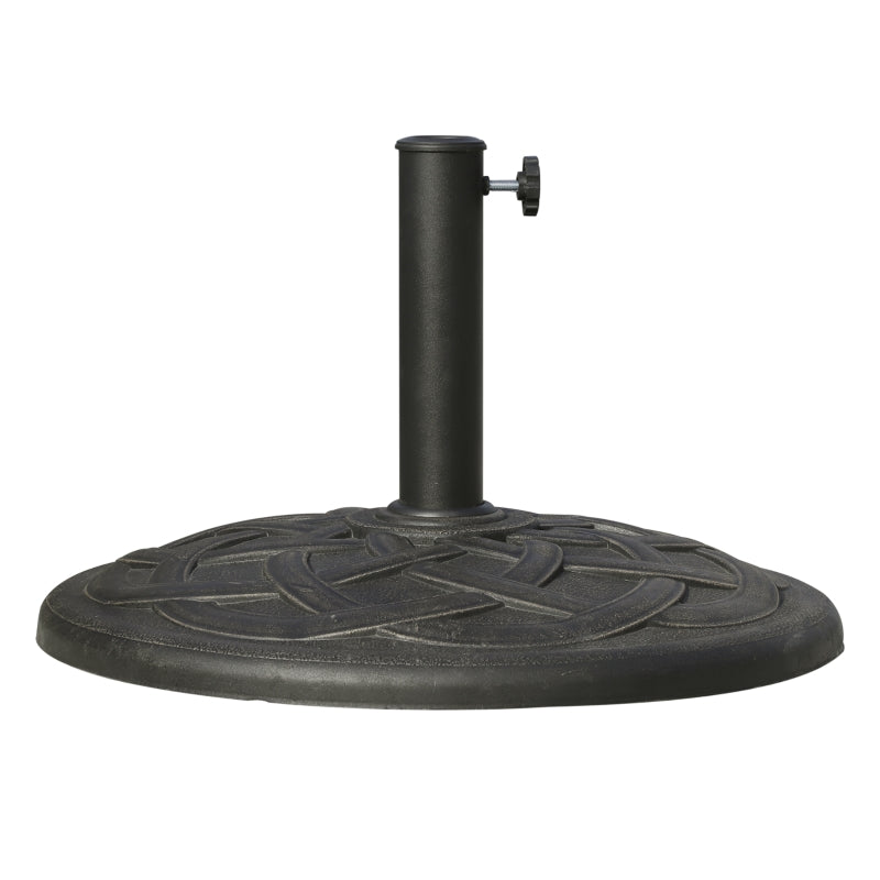 Black Resin Umbrella Base for Garden Parasol - Fits Φ38mm to Φ48mm Pole