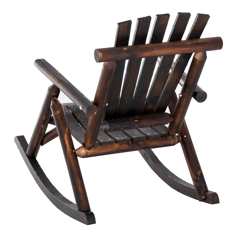 Rustic Red Outdoor Adirondack Rocking Chair