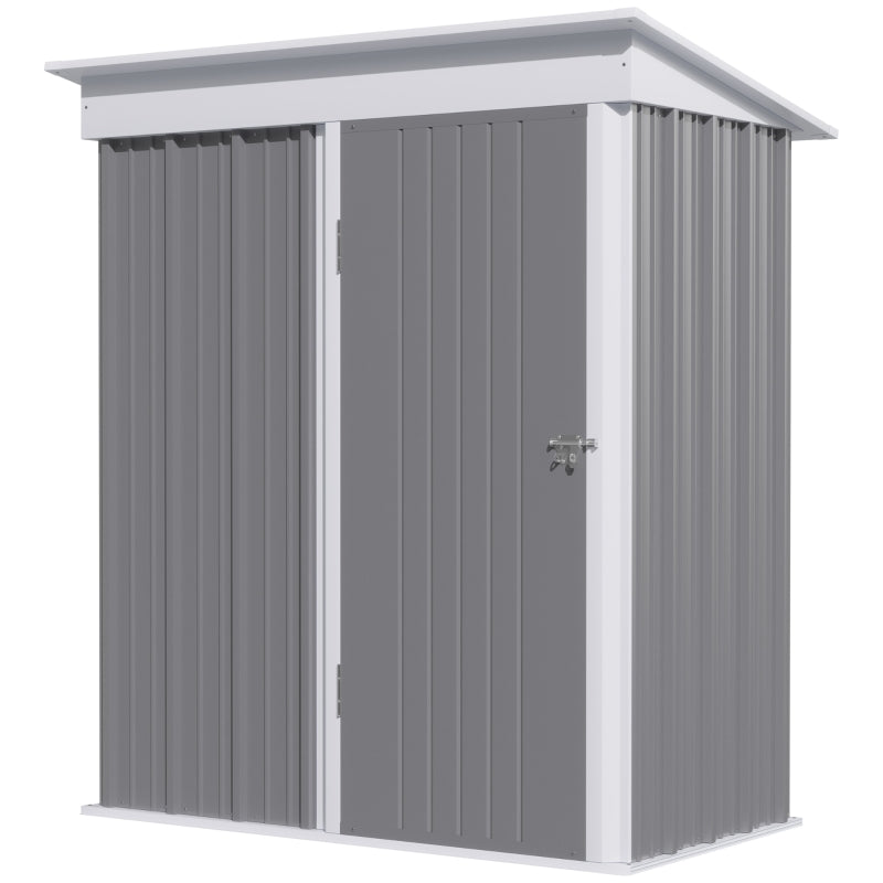 Grey 5' x 3' x 6' Metal Shed