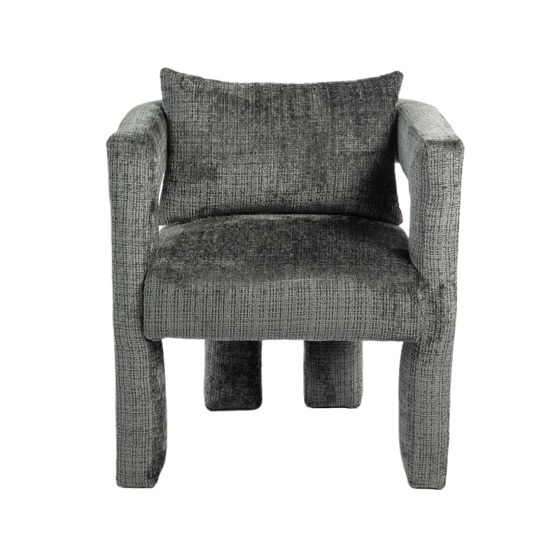 Set of 2 Modern Sofa Chairs with Hollow Armrest Design, Cushions and Pillows, Dark Grey, 60x44x65 cm