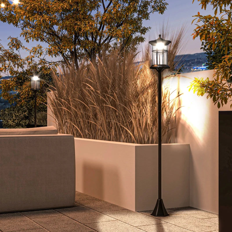 Elegant 1.8m Solar Lamp Posts - Set of Two