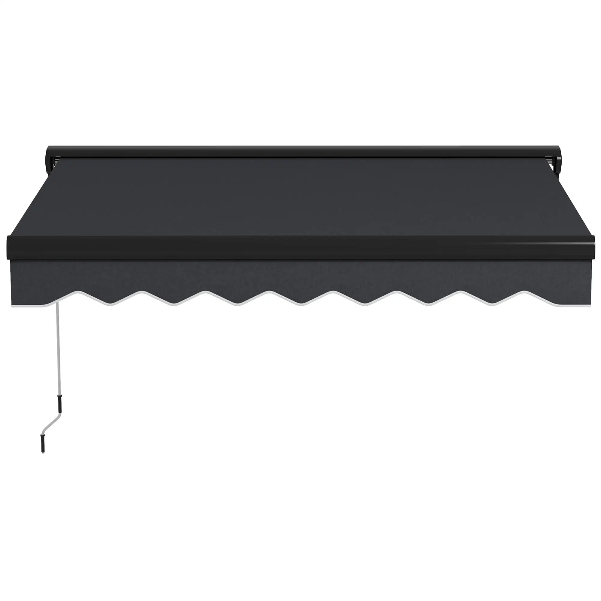 Black 3m x 2.5m Electric Awning with LED Lights - Aluminium Frame Retractable Awning