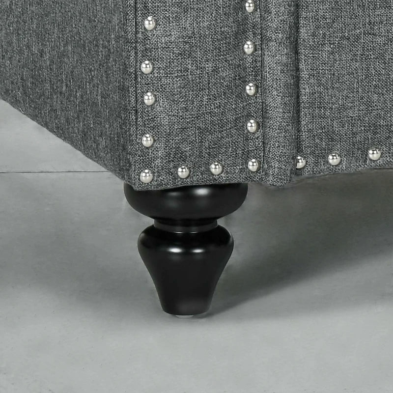 Mid-Century Charcoal Grey Armchair with Pocket Springs for Stylish Living Room Comfort