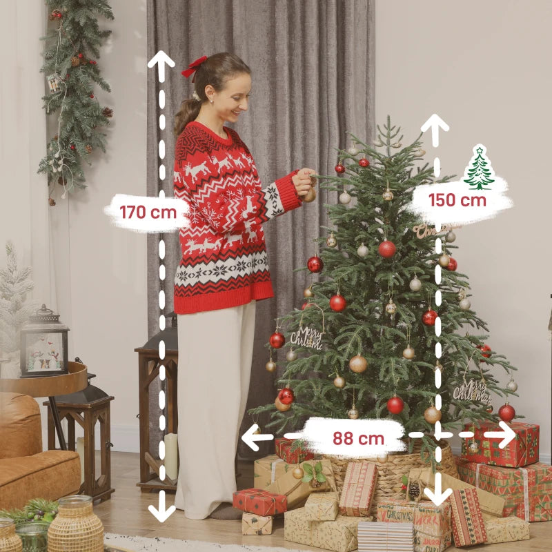 5ft Full Spruce Christmas Tree with Realistic Dense Tips - Easy Assembly, Lush Green Holiday Decor