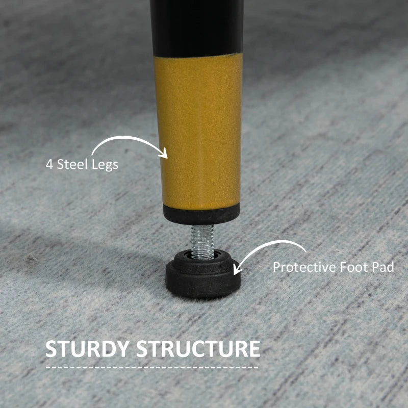 Modern Button Tufted Two Seater Sofa with Cushions and Steel Legs for Living Room, Dark Blue