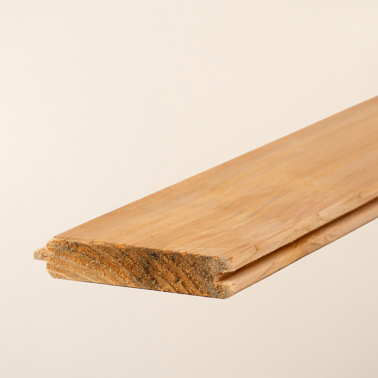 British Cedar Tongue & Groove Cladding Board 95mm x 19mm – Planed Smooth Cedar Timber for Garden Rooms, Sheds & Exterior Walls