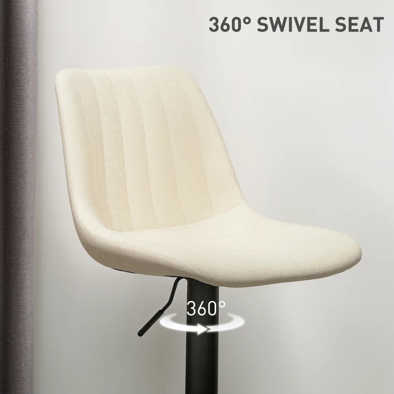 Set of 2 Beige Chenille-Feel Tub Bat Stools - Stylish & Comfortable Bathroom Seating for Relaxation