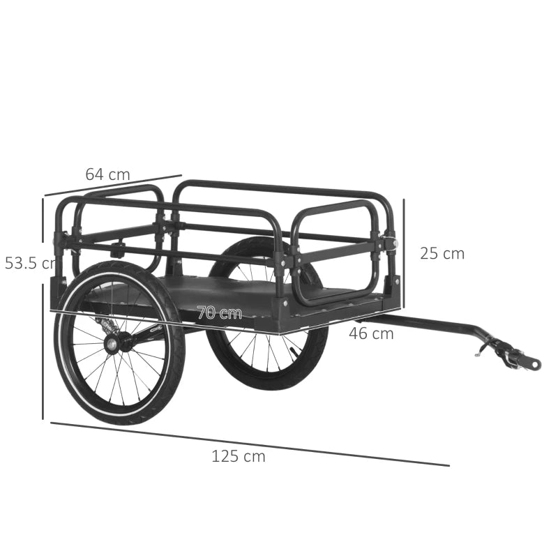 Steel Bike Trailer with Triple Safety Features for Outdoor Storage and Transport