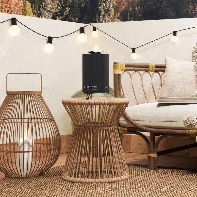 Portable Smokeless Fire Pit - 16x16cm Stainless Steel Wood Burning Tabletop Fire Pit for Garden & Camping - Black