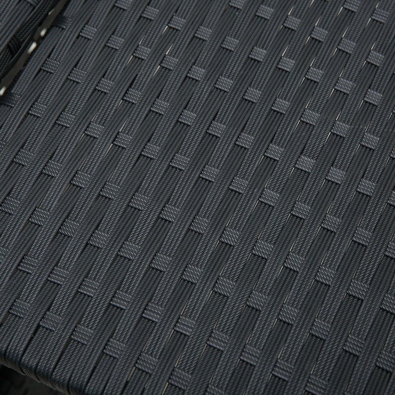 Black Rattan 2-Seater Sun Lounger Sofa Bed