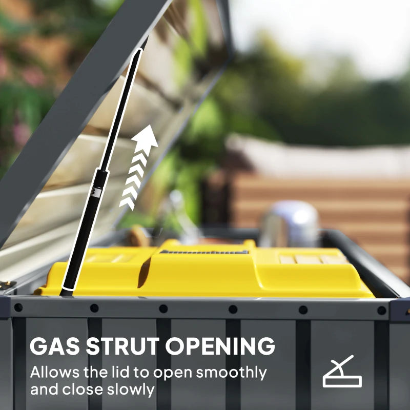 400L Galvanised Steel Outdoor Garden Storage Box for Tools and Equipment