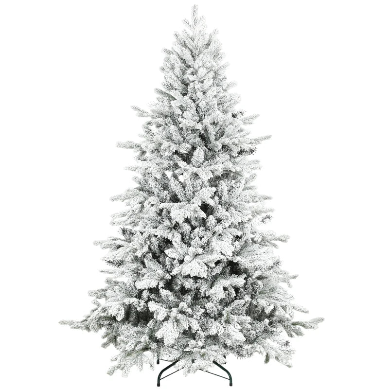 6ft Snow Flocked Artificial Christmas Tree - Realistic Holiday Decor for Festive Home Decoration