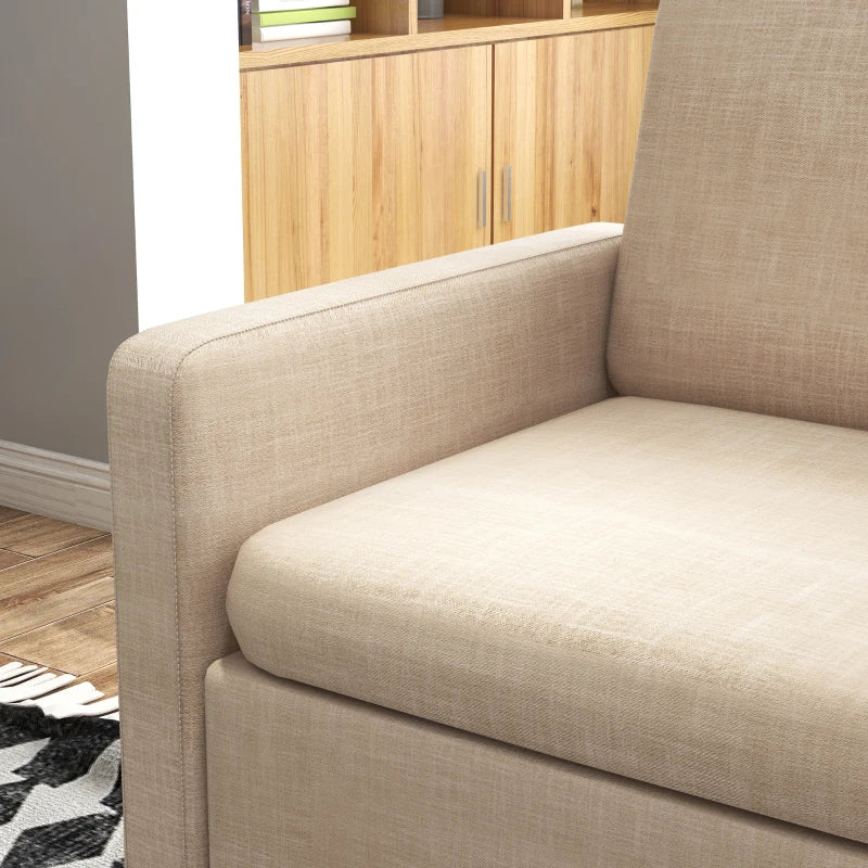 Stylish Upholstered Accent Chair for Living Room, Bedroom or Home Office - Comfy Beige Fireside Armchair