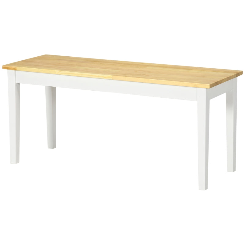 102 cm Wooden Dining Bench for 2 - Stylish White Kitchen & Dining Room Seating, Perfect for Entryway