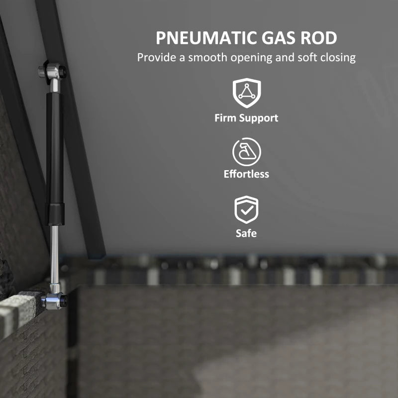 Dark Grey 627L Rattan Storage Box - Stylish Outdoor & Indoor Organizer