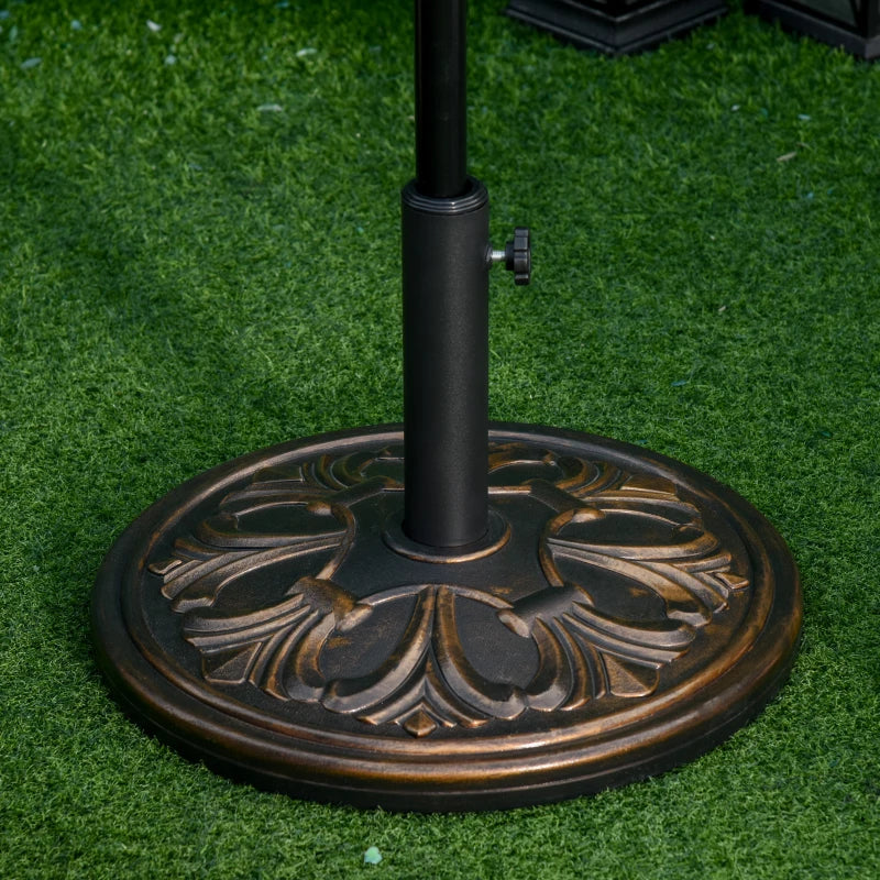 Bronze Round Umbrella Base Stand for Outdoor Garden - 13kg Weight