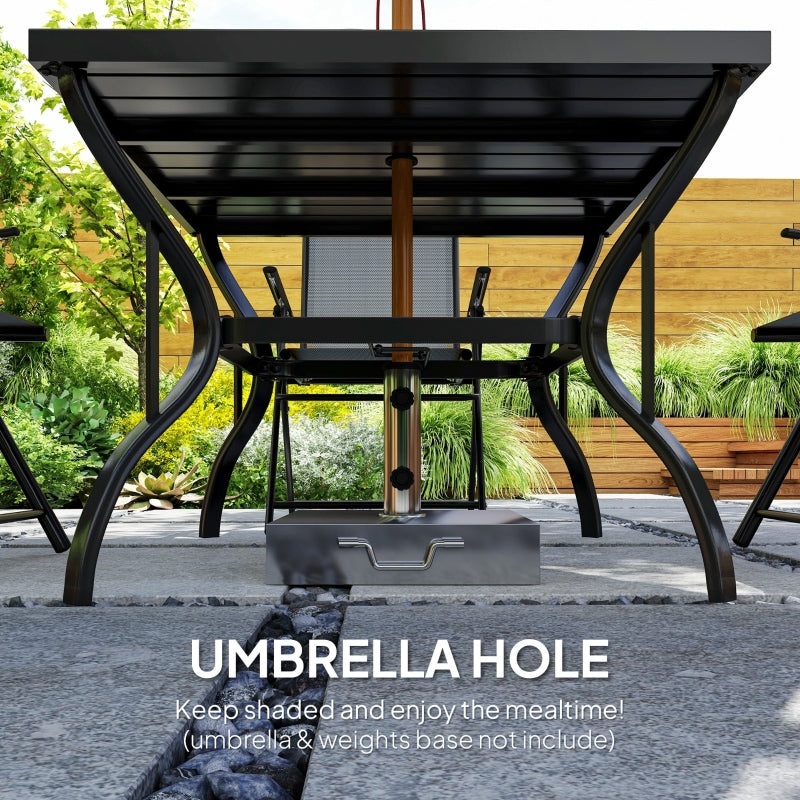 5-Piece Steel Frame Patio Set - Grey and Black - Outdoor Furniture for Garden and Balcony