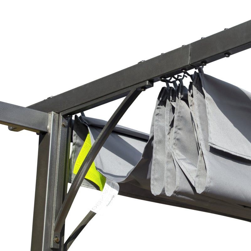 3m x 3m Metal Patio Gazebo With Grey Canopy