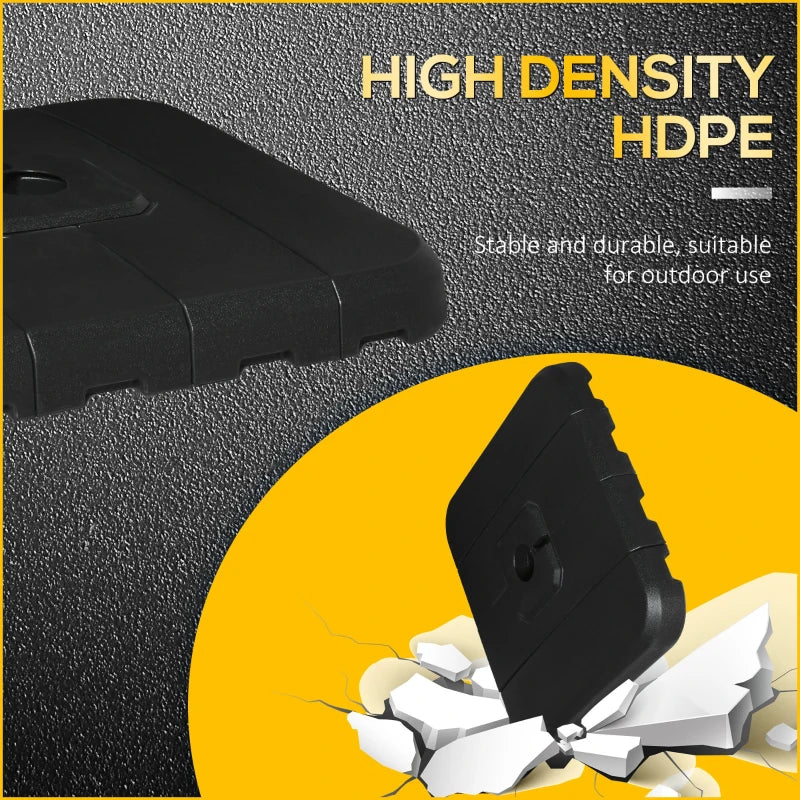 Black Cantilever Umbrella Base Set, 130kg Sand or 90kg Water Filled
