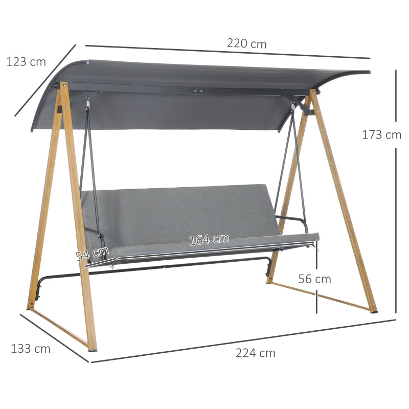 Light Grey Garden Swing Bench
