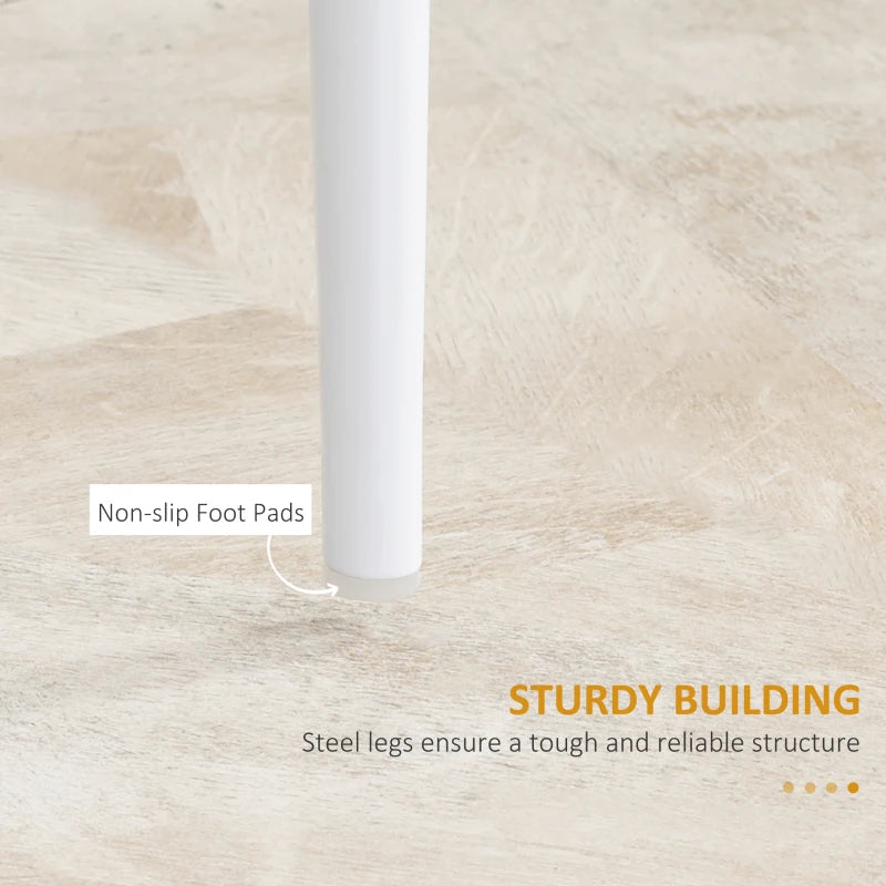 Set of 4 Modern White Faux Leather Dining Chairs - Stylish, Comfortable, Easy to Clean for Dining Room or Kitchen