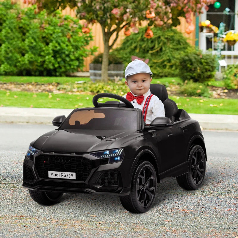 Licensed Audi RS Q8 Electric Ride On Car with Remote Control for Kids Black
