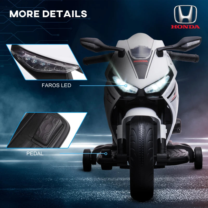 6V Licensed Kids Motorcycle with Music and Training Wheels for Safe Riding Fun