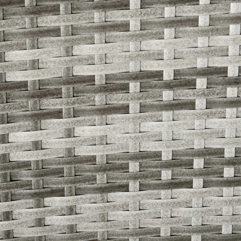 Light Grey Rattan Rocking Chair Set with Armrest and Cushion