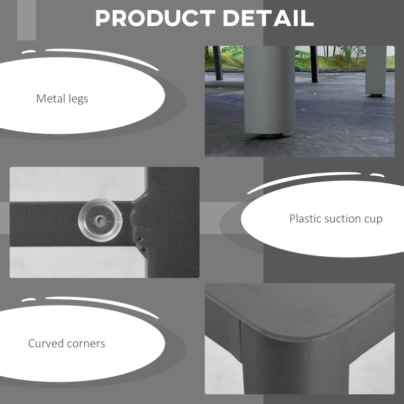 Grey Aluminium Glass Table - 150cm x 88cm