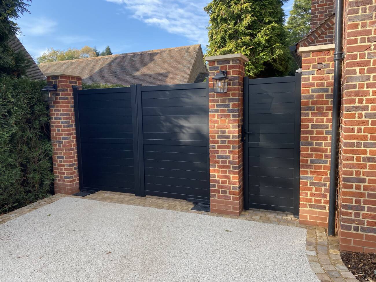 Readymade Aluminium Double Swing Driveway Gate