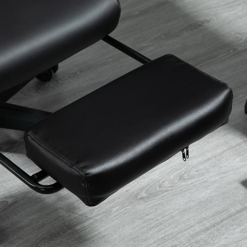 Vinsetto Gaming Chair with Footrest - 130° Recline, Lumbar Support, Adjustable Height - Ergonomic Black Desk Chair for Adults