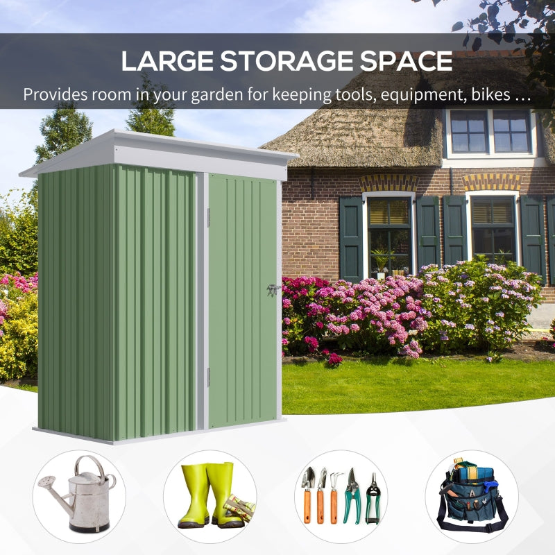 3ft x 5ft Light Green Lean-To Metal Shed