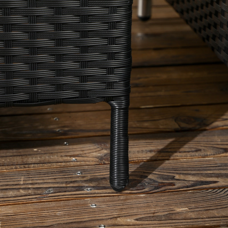 3-Piece Rattan Sun Lounger Set with Cream White Cushions