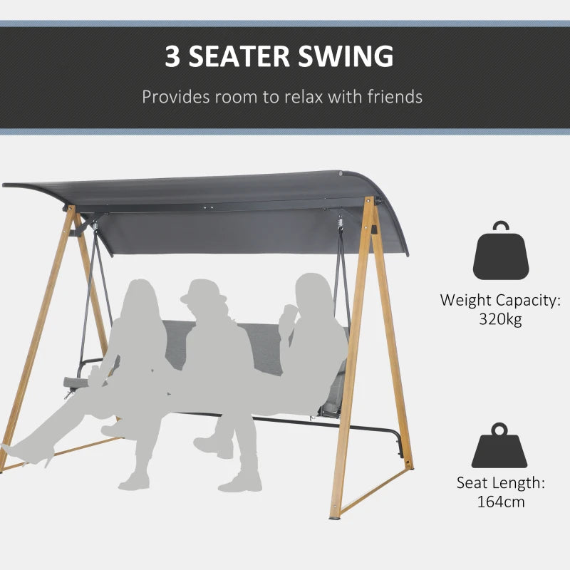 Light Grey Garden Swing Bench