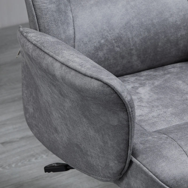 Vinsetto Light Grey Mid Back Swivel Computer Office Chair - Ergonomic Desk Chair for Home Study & Bedroom