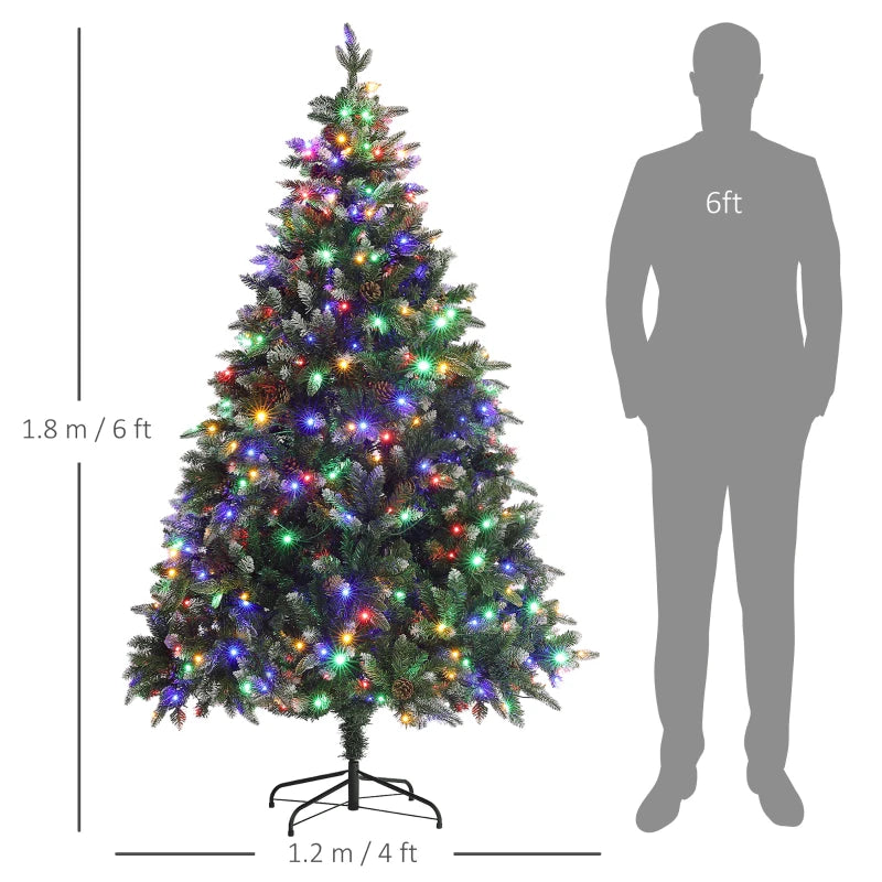 6ft Pre-Lit LED Artificial Christmas Tree with Base - Perfect Holiday Decoration for Home & Office