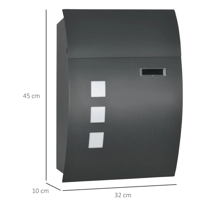Wall-Mounted Letterbox With 2 Keys and Nameplate