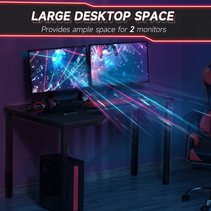 L-Shaped Gaming Desk - Black Corner Computer Workstation with Cable Management, 145x81x76cm, Left Side Design for Home Office
