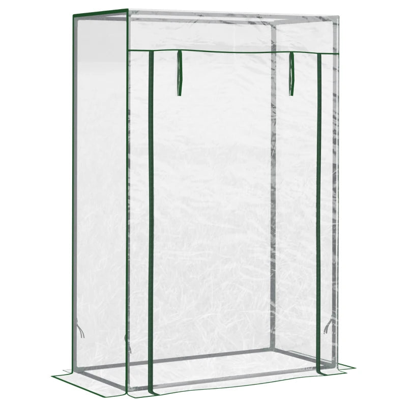 Green Steel Frame Greenhouse with Roll-up Door - Outdoor Garden Cover
